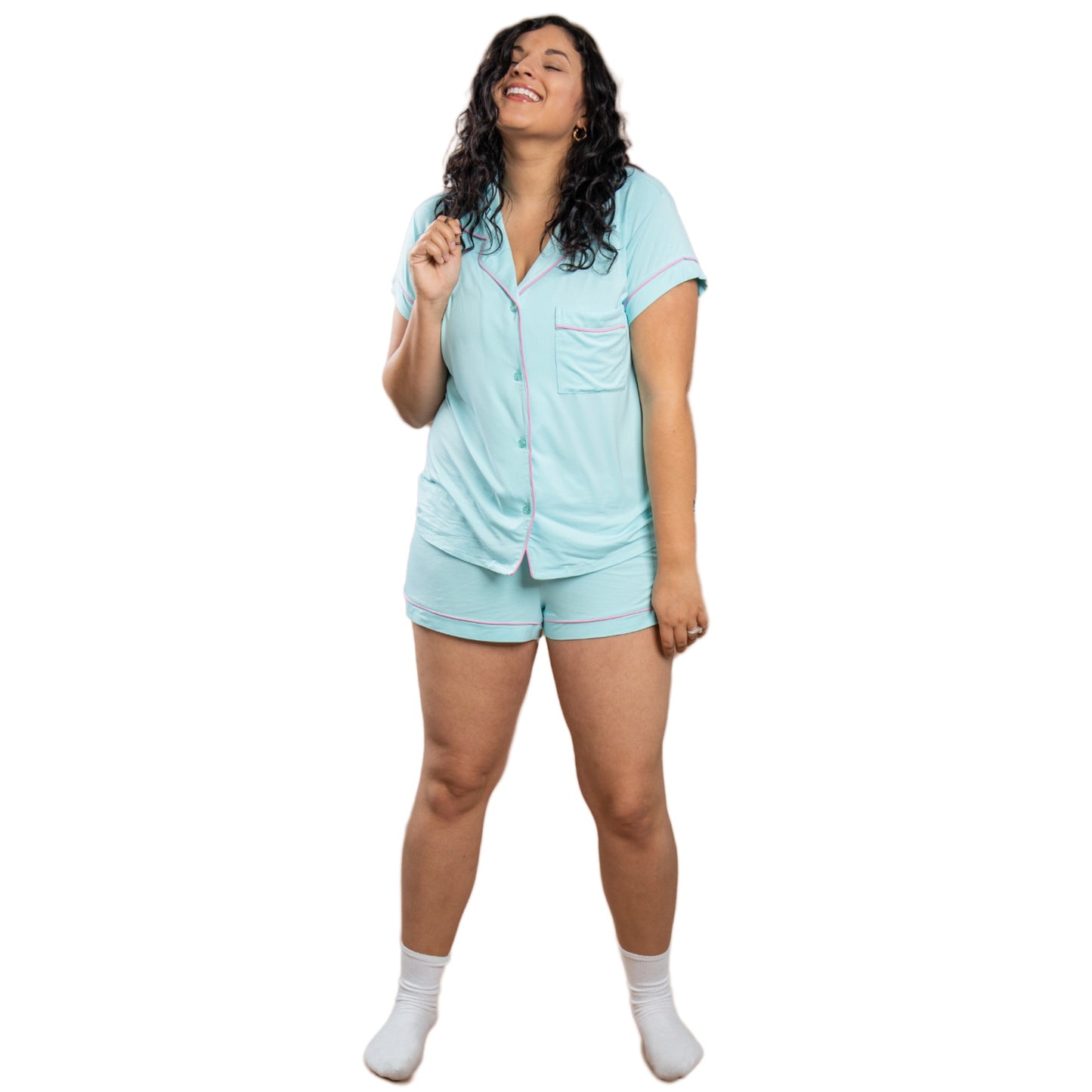 Remi Blue Short Sleeve Pajama Set