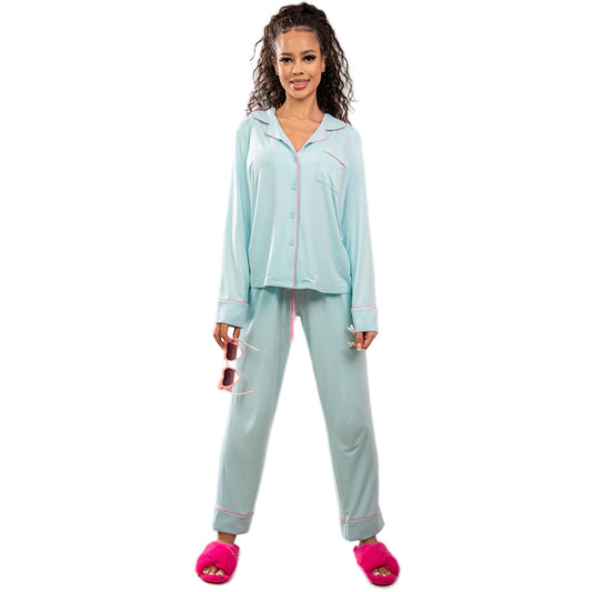 Catherine Blue Long Sleeve Pajama Set