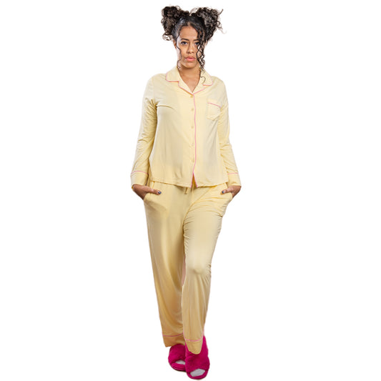 Catherine Yellow Long Sleeve Pajama Set
