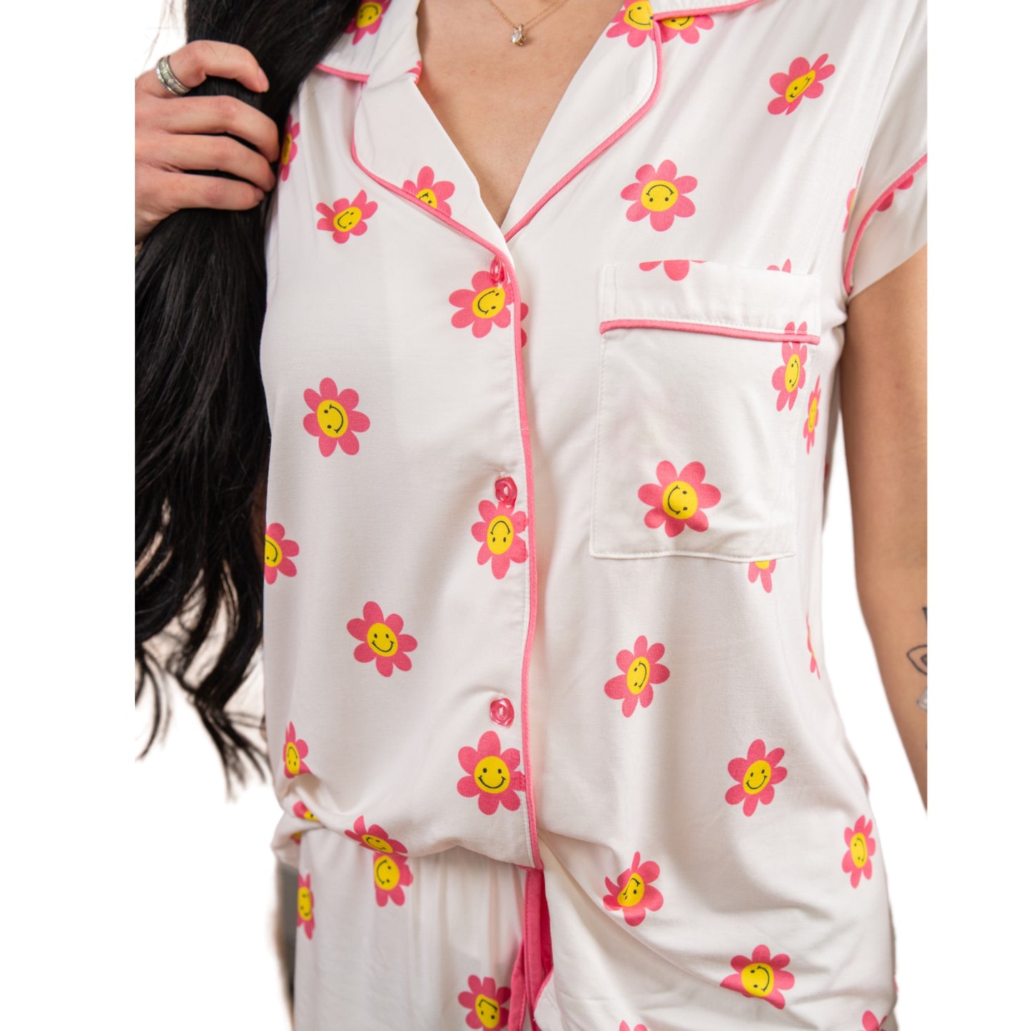 Remi Pink Smile Short Sleeve Pajamas