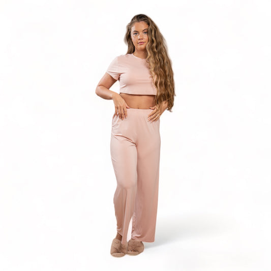 Camille Blush Crop Top & Flowy Pants