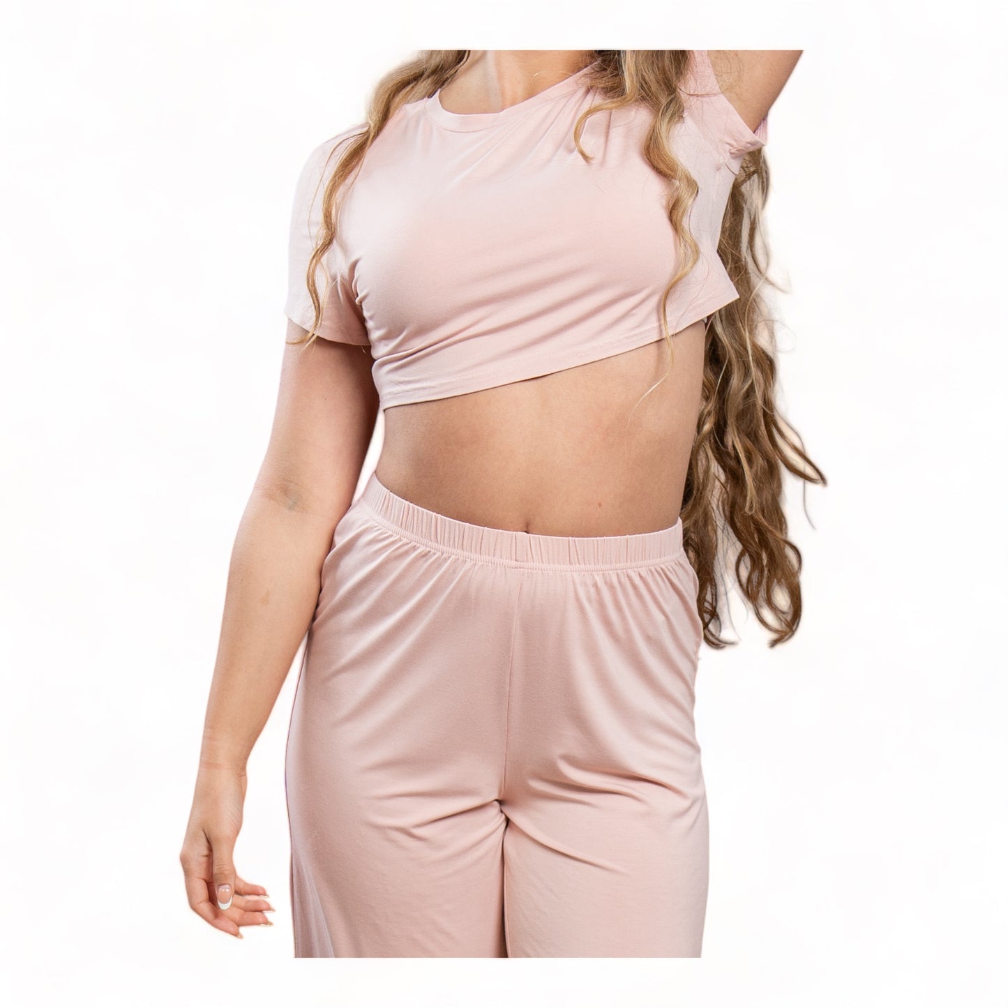 Camille Blush Crop Top & Flowy Pants