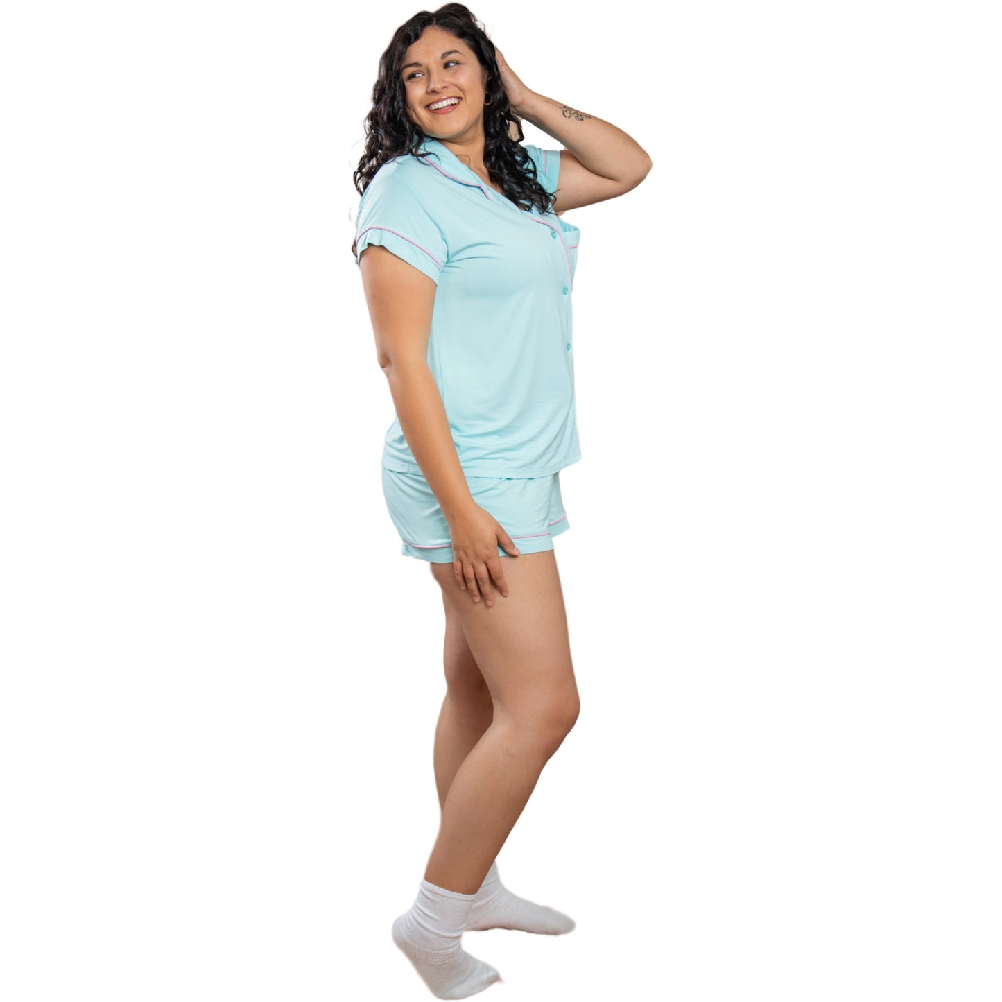 Remi Blue Short Sleeve Pajama Set