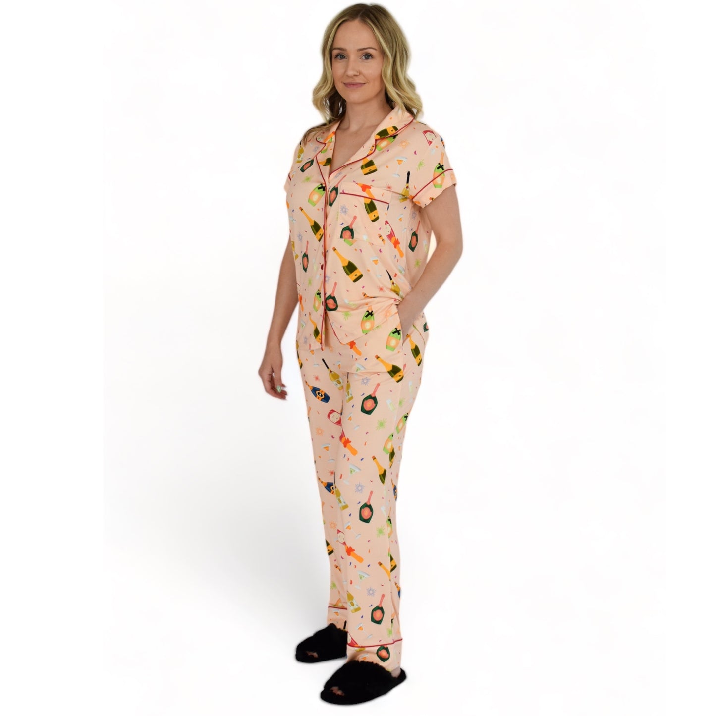 Luna Celebration Party Pajamas Short Sleeve Long Pants Set