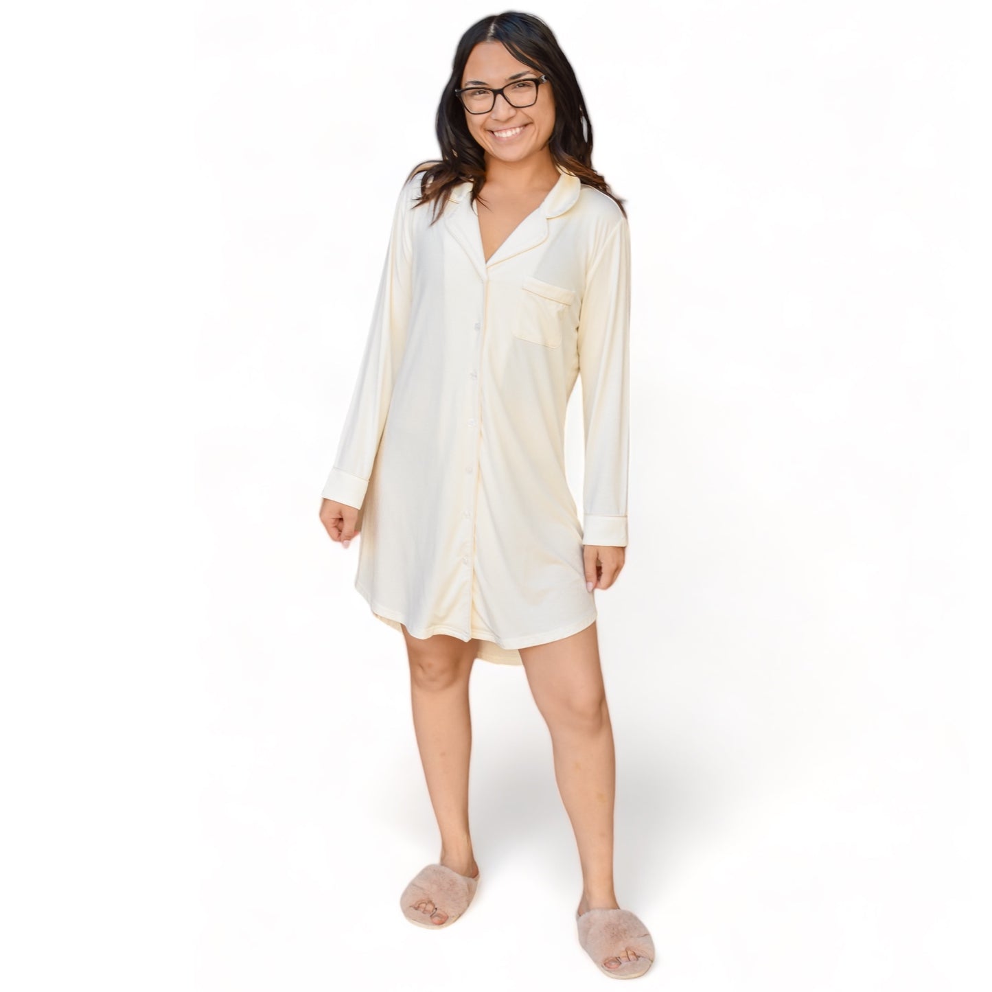 Nova White Winter Wonderland Pajama Dress