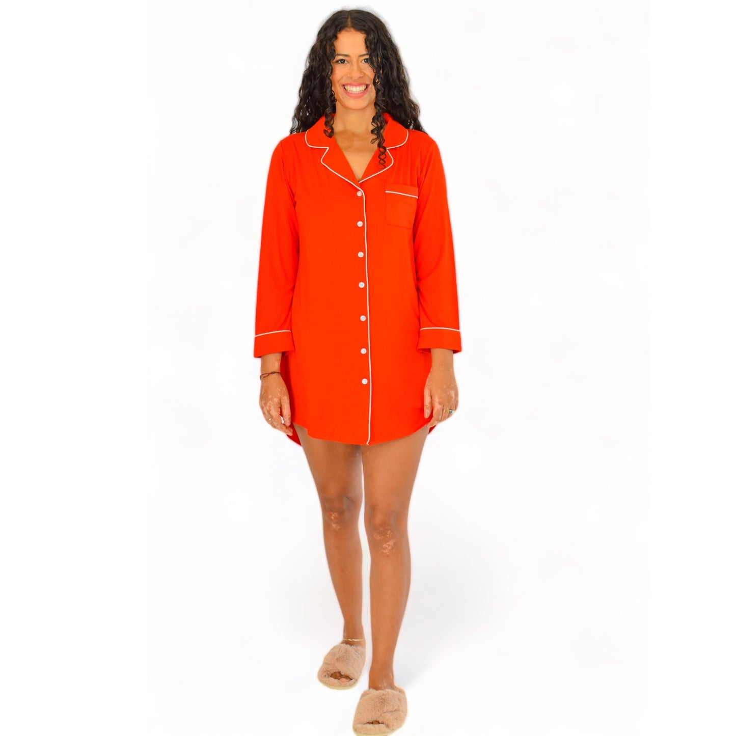Nova Fiery Red Pajama Dress