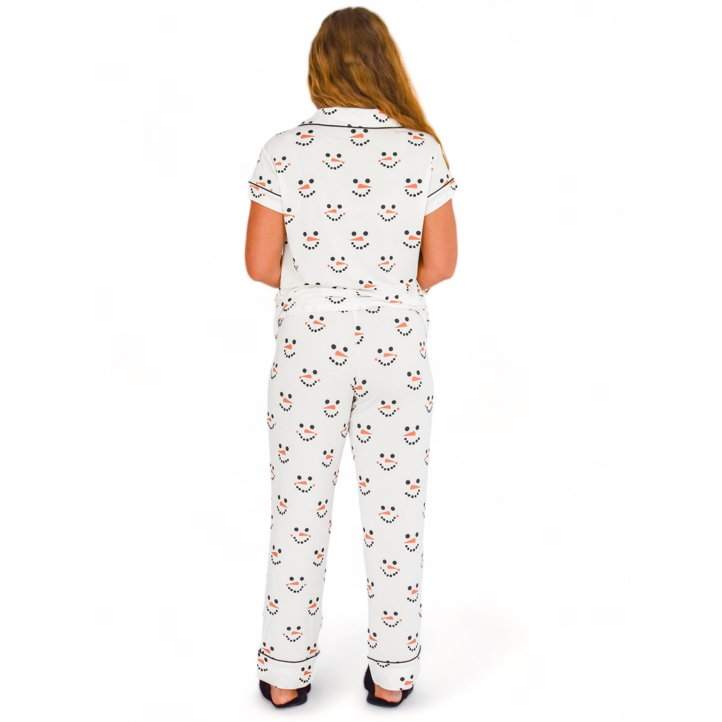Luna Snowman Christmas Pajamas Short Sleeve Long Pants Set